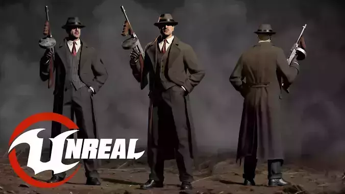 Mafia Gangster Mafia Boss Low-poly 3D model
