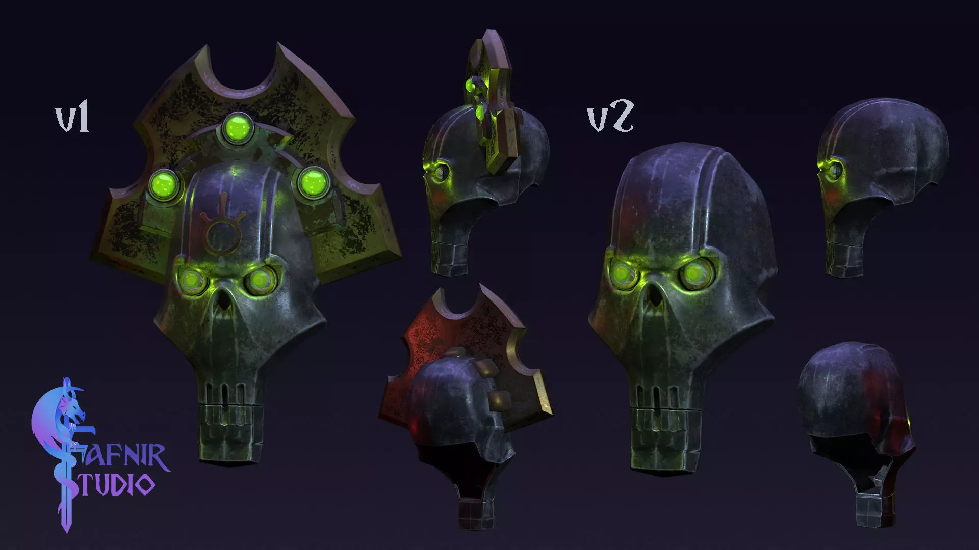 helmet-necron-lord-necron-warrior 3D print model_1