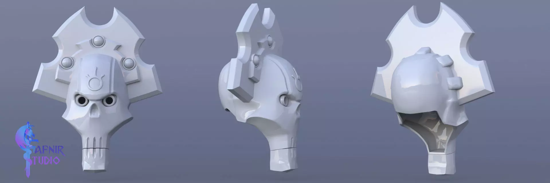 helmet-necron-lord-necron-warrior 3D print model_2