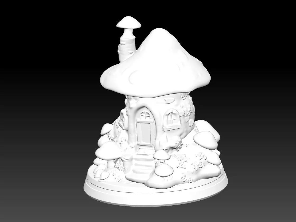 Whimsical Mushroom House  3D Printable Fantasy 3D print model_6