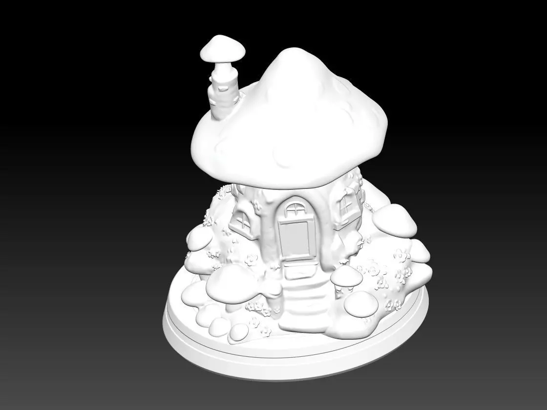 Whimsical Mushroom House  3D Printable Fantasy 3D print model_5