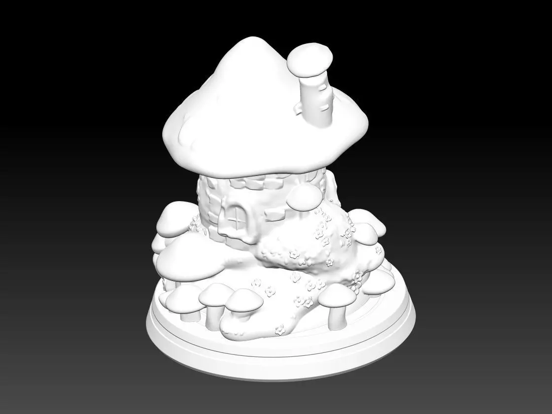 Whimsical Mushroom House  3D Printable Fantasy 3D print model_7