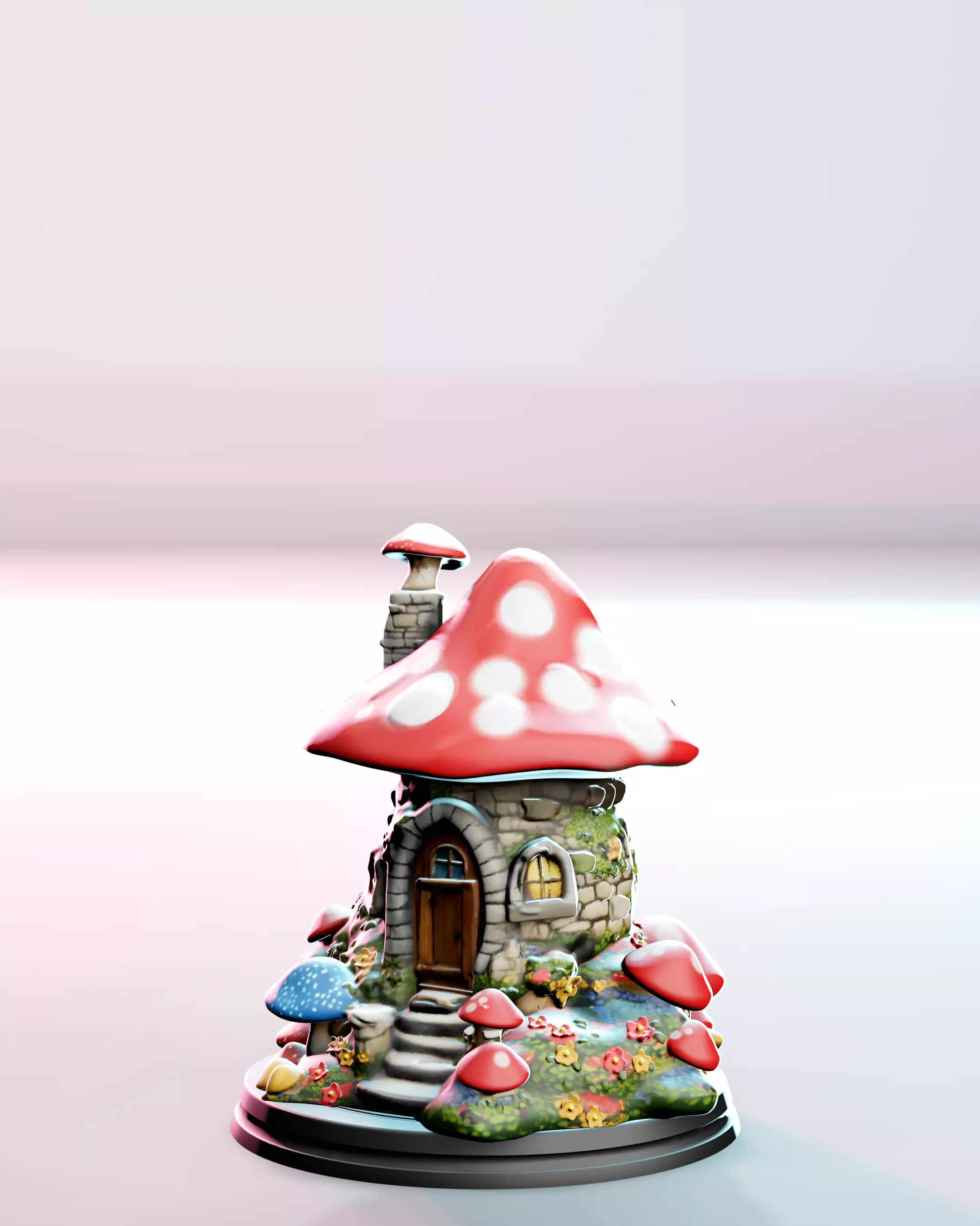 Whimsical Mushroom House  3D Printable Fantasy 3D print model_4