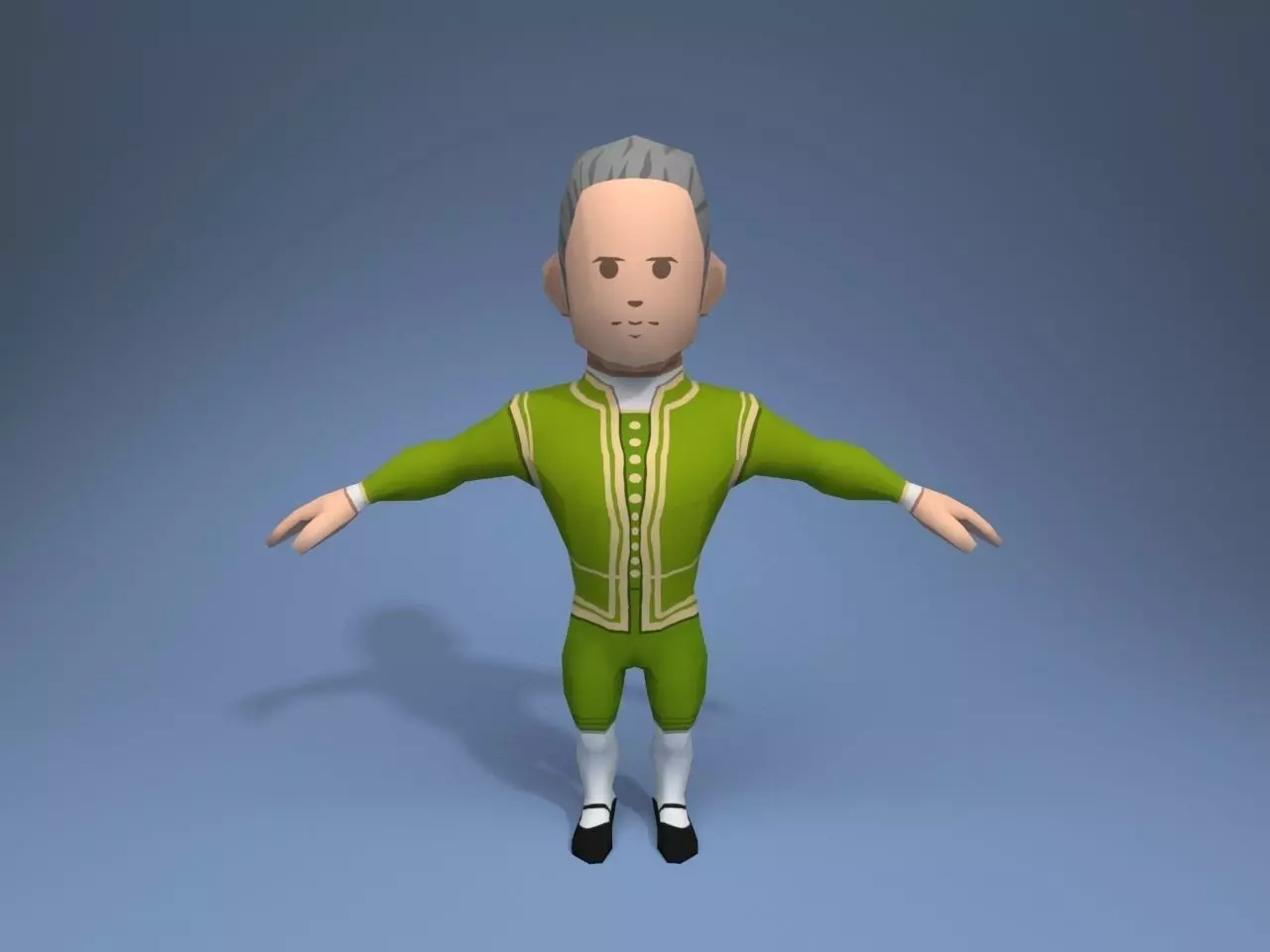 Medieval character potentate 3 Low-poly 3D model_0