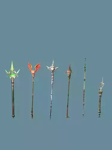 Medieval Polearms Weapon Pack 06 Low-poly 3D Model Low-poly 3D model