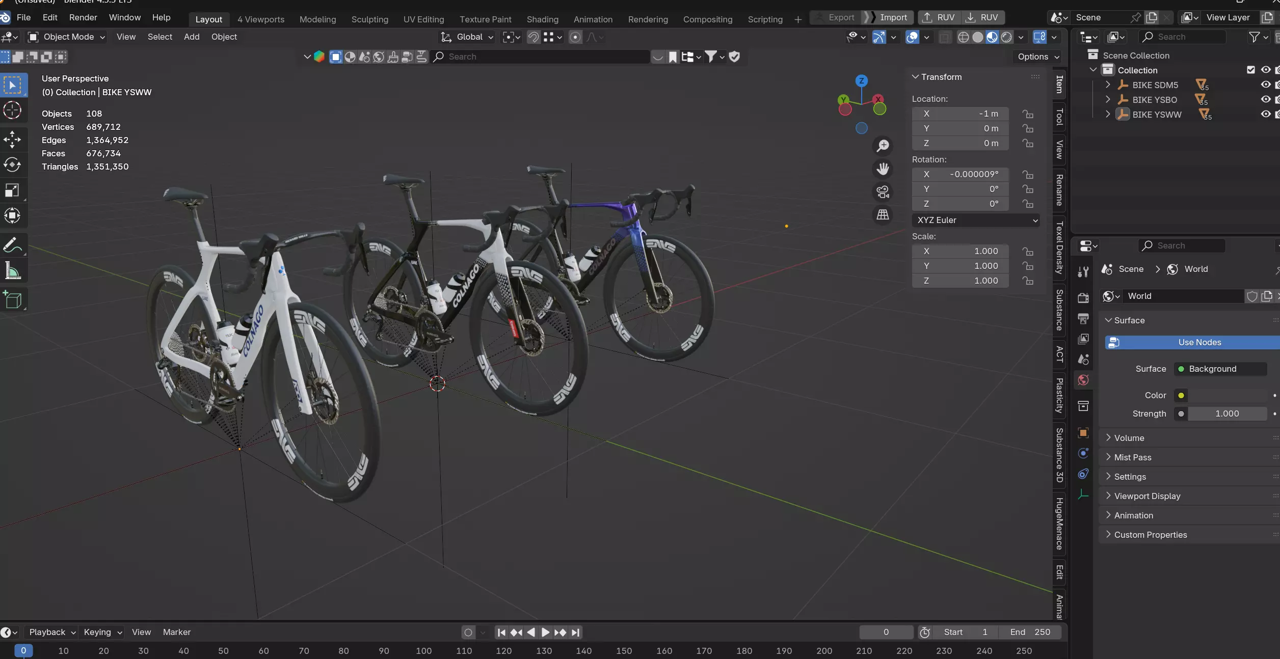COLNAGO Y1Rs the three color variants 3D model_7