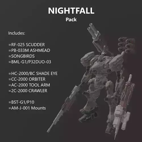 Raven NIGHTFALL Model Kit 30 Minutes Missions Armored Core 6