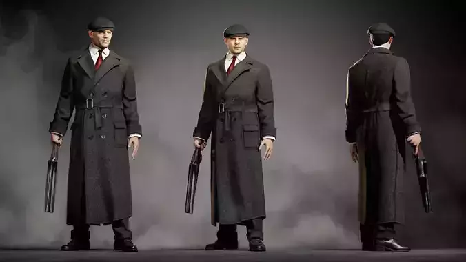 Mafia Gangster 4  Mafia Boss Low-poly 3D model