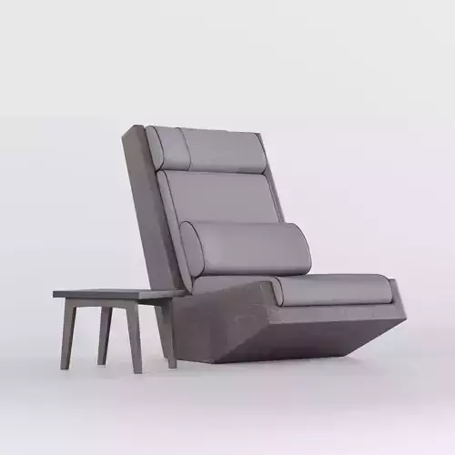 Lounge Chair With Table 3D model