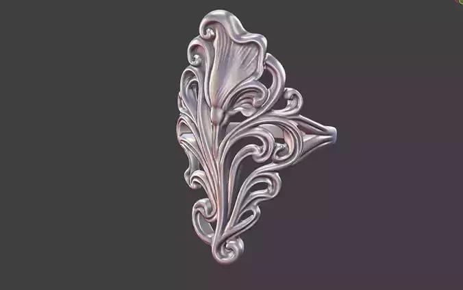 art nouveau floral ring v3 nature inspired