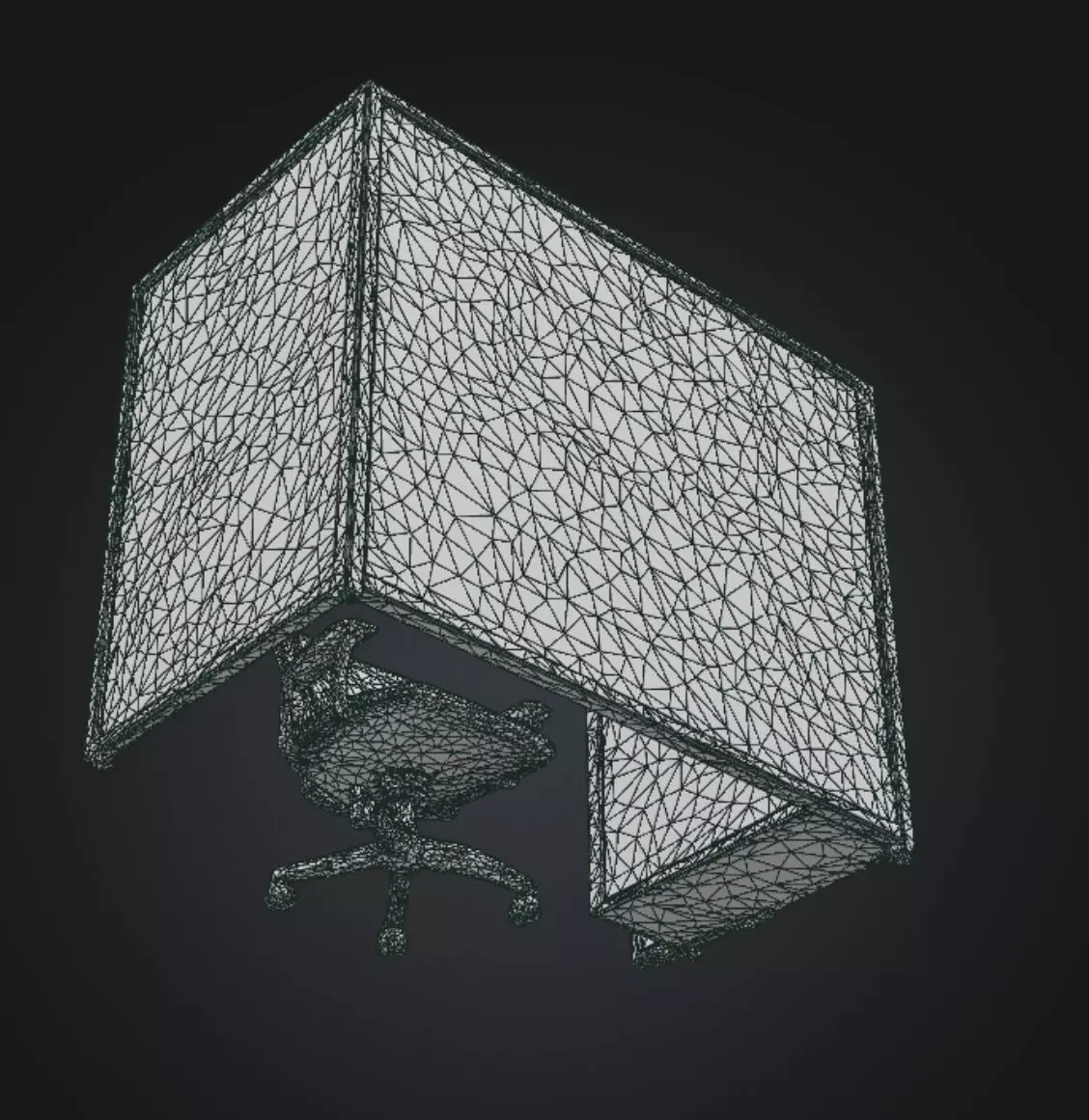 Office Workspace Cubicle  Low-poly 3D model_6