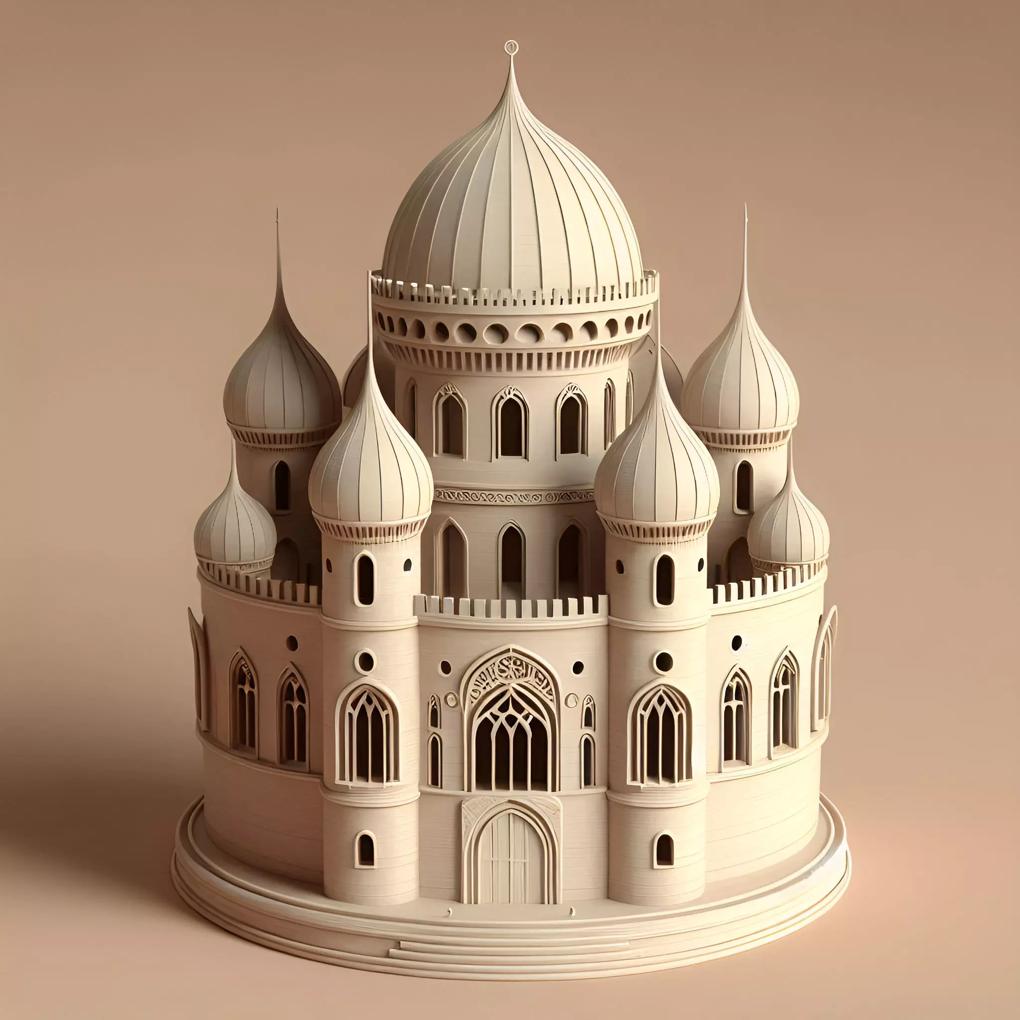 Simple Rounded Castle 3D print model