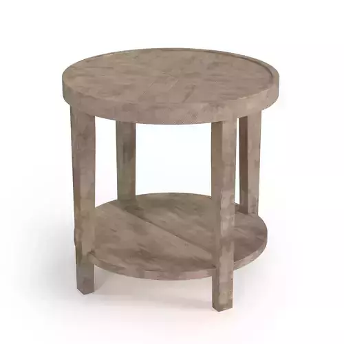Flexsteel Chevron Stone Gray Round End Table