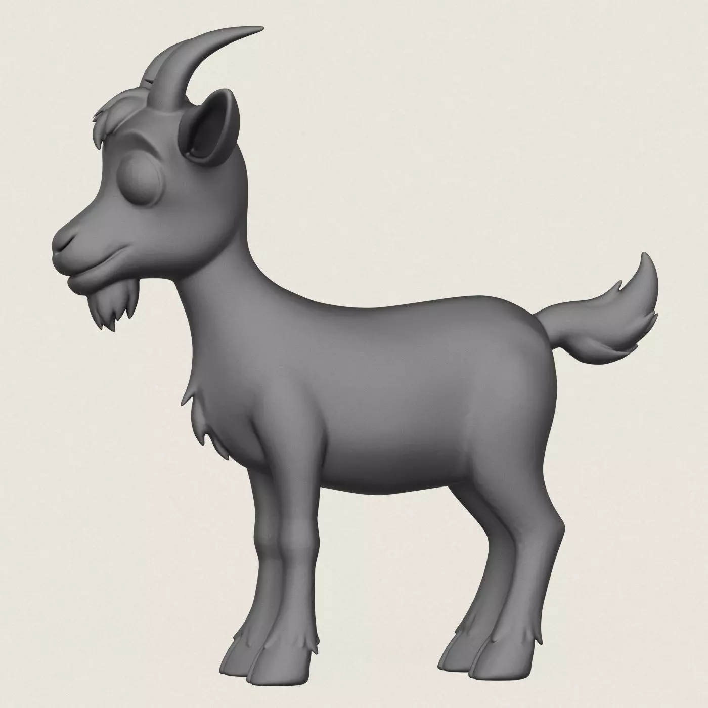 Cartoon Goat Print Ready 3D Model 3D print model_2