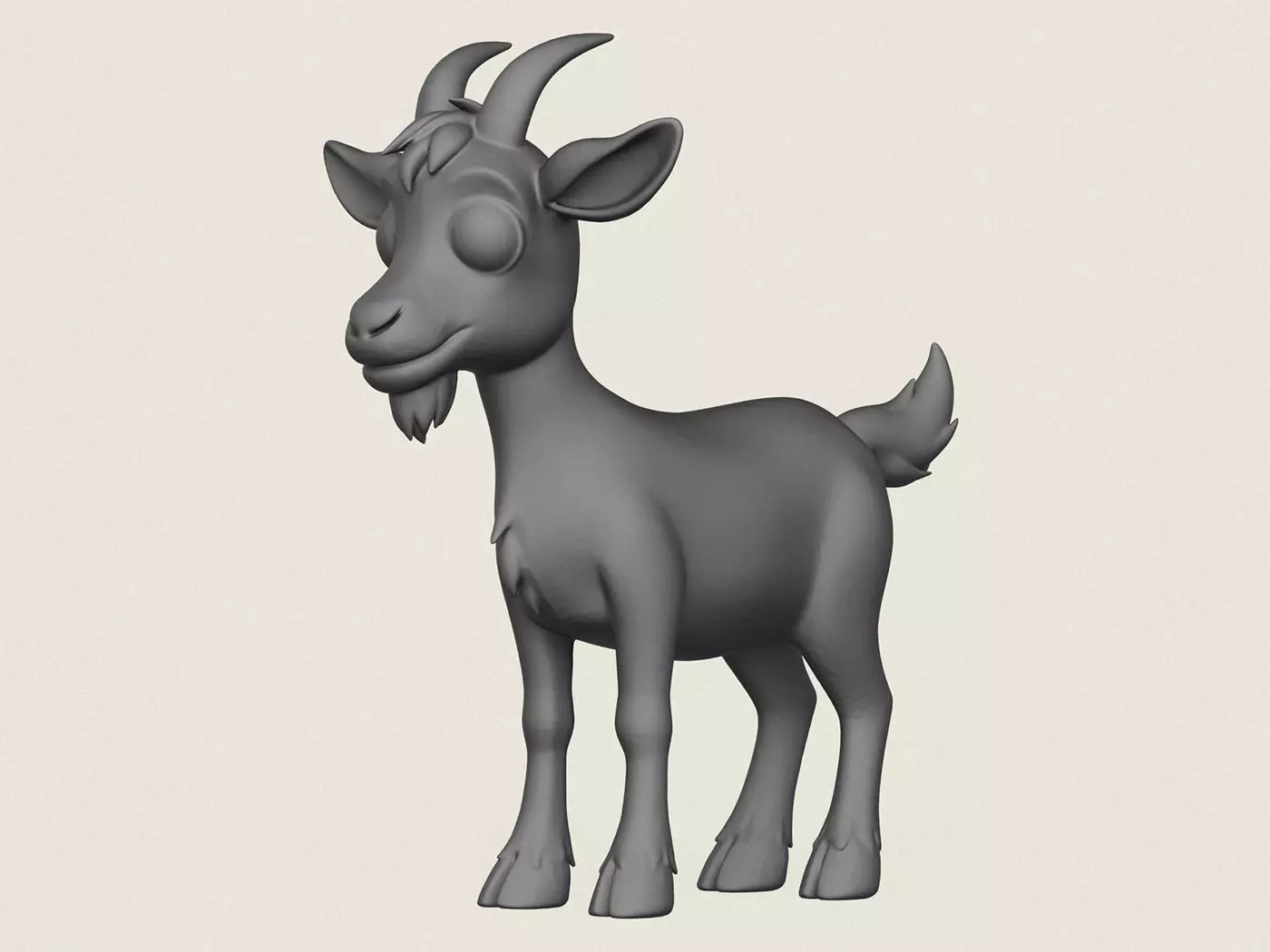 Cartoon Goat Print Ready 3D Model 3D print model_0