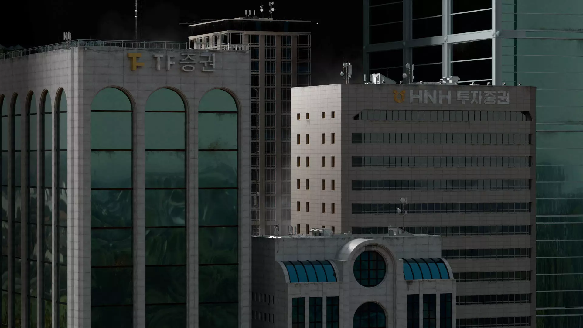 Seoul 3D pack Korean buildings props environment streets Low-poly 3D model_8