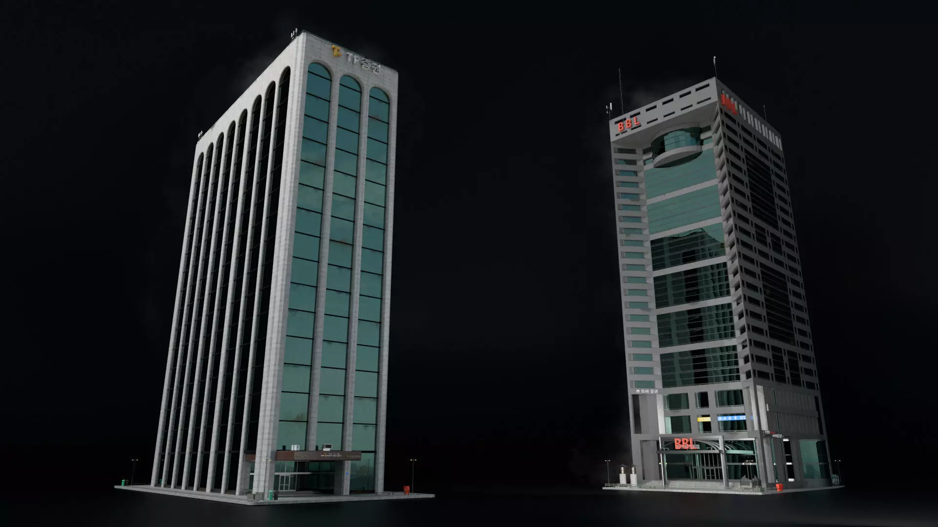 Seoul 3D pack Korean buildings props environment streets Low-poly 3D model_20