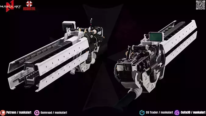 Resident Evil Rail Gun - 3D ASSET - Game Ready - 3D Art