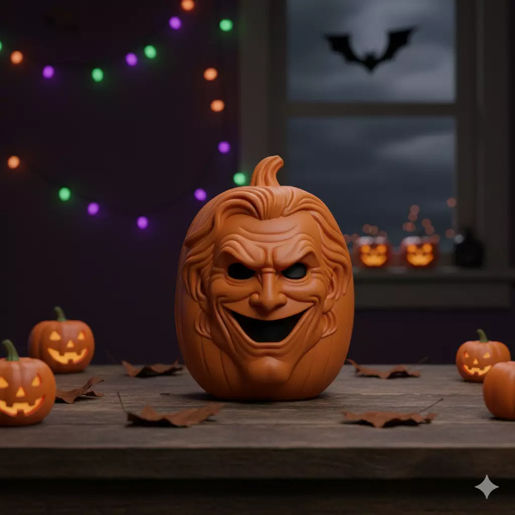 Joker Pumpkin Halloween Decor 3D print model_0