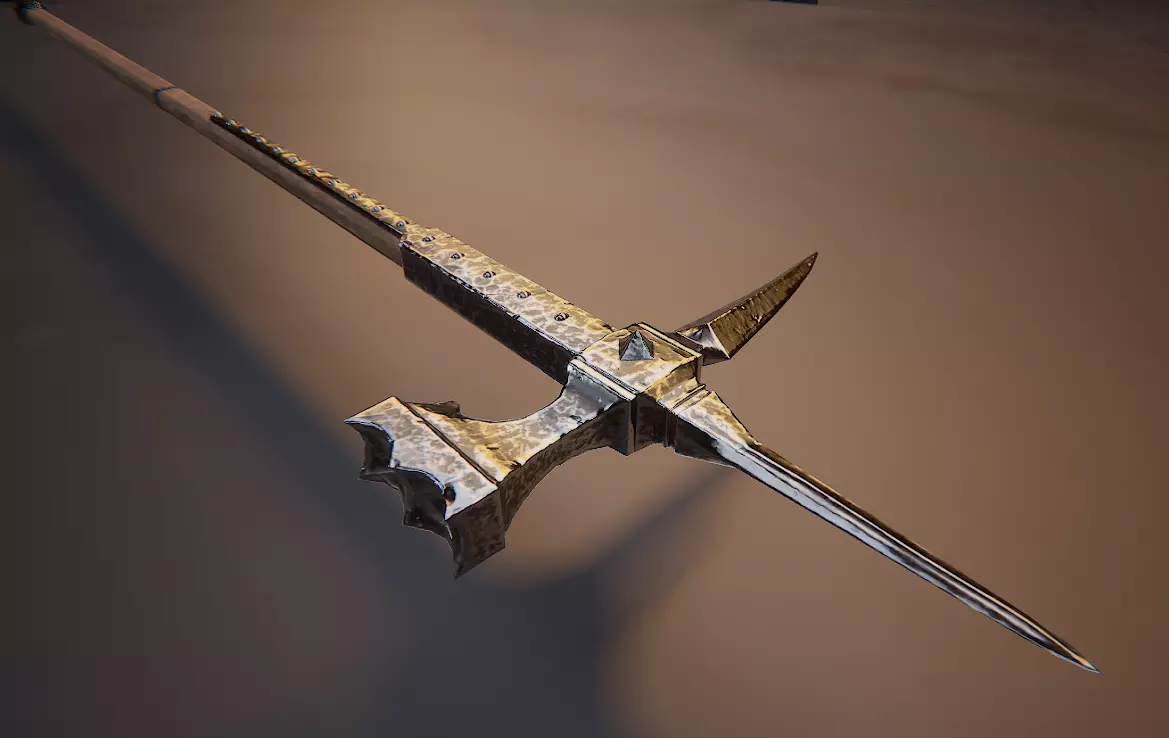 Medieval Polehammer Low-poly 3D model_4