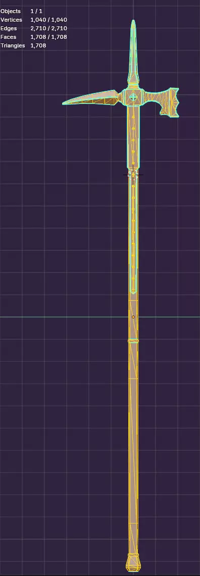 Medieval Polehammer Low-poly 3D model_5