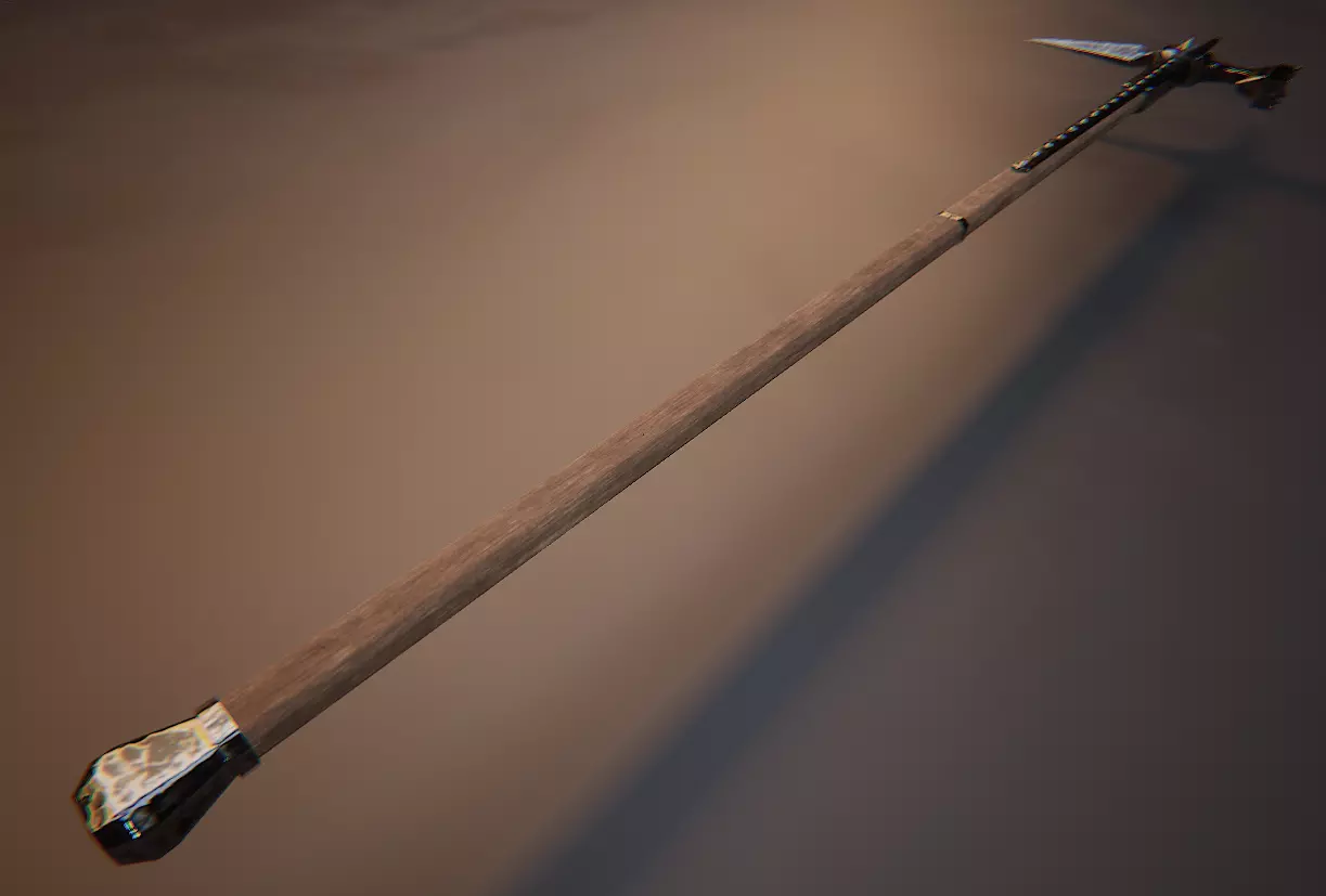 Medieval Polehammer Low-poly 3D model_3