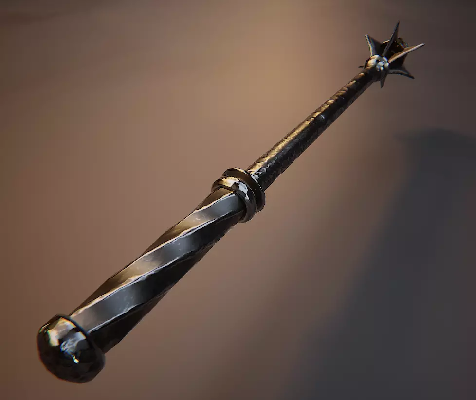 Medieval Mace Low-poly 3D model_4