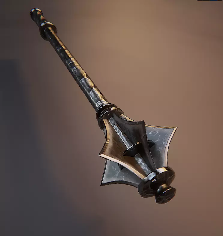 Medieval Mace Low-poly 3D model_3