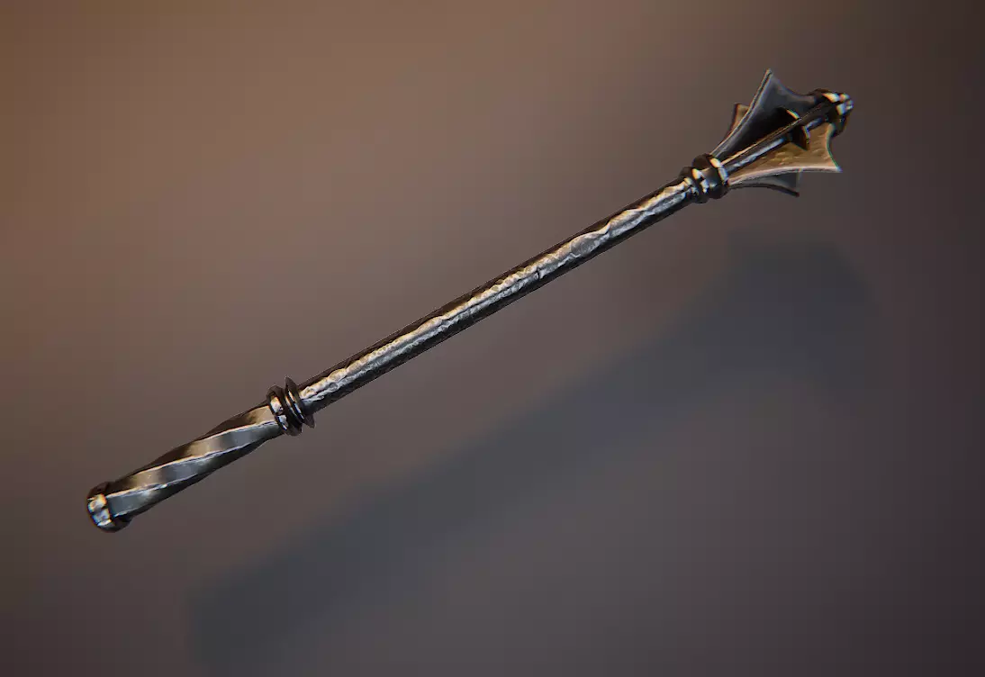 Medieval Mace Low-poly 3D model_2