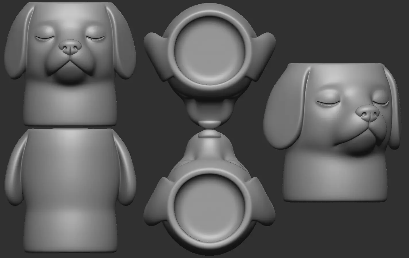 Dog Vase 3D print model_18