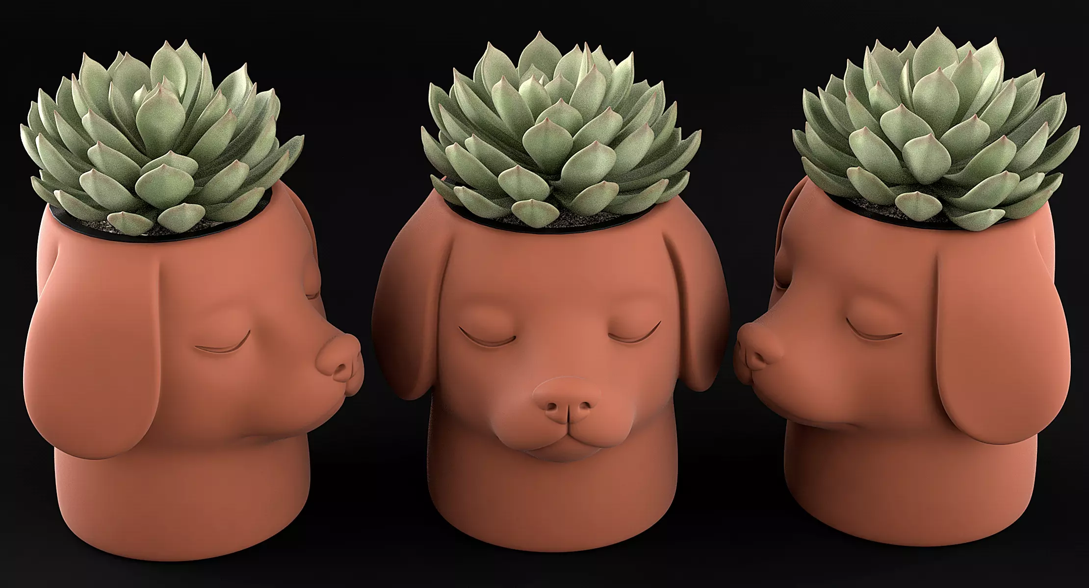 Dog Vase 3D print model_11