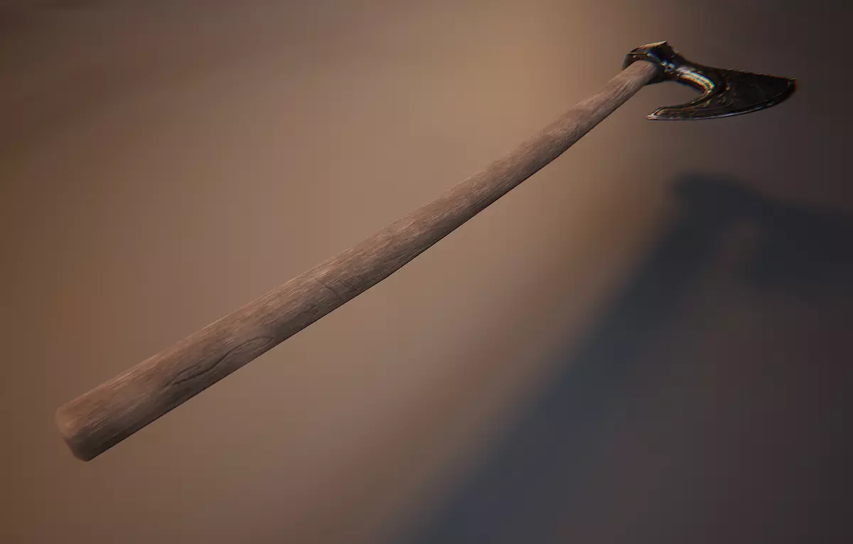 Medieval Viking Axe Low-poly 3D model_3