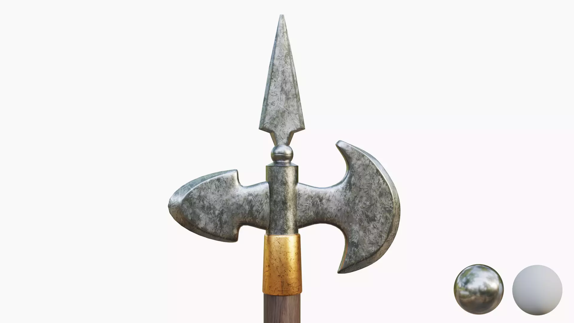 Melee Axe  Low-poly 3D model_1