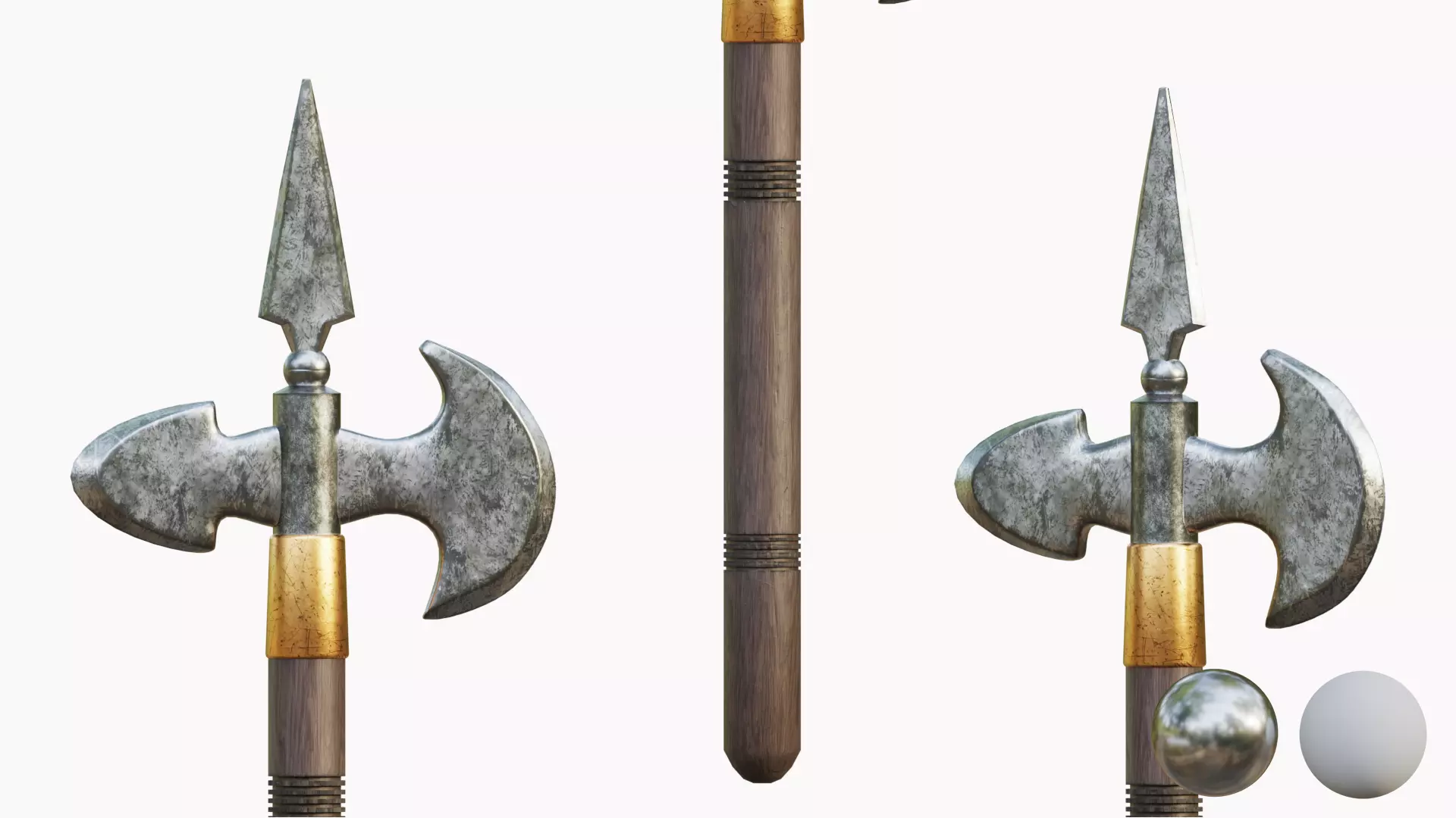 Melee Axe  Low-poly 3D model_2
