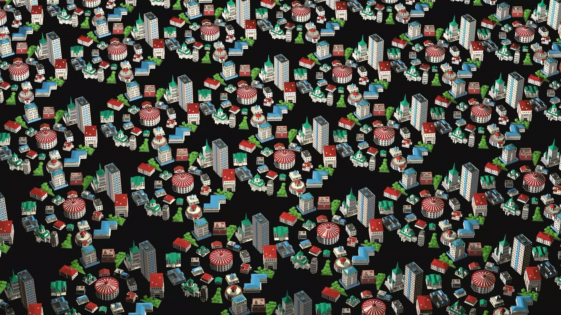 City center street low poly Low-poly 3D model_7