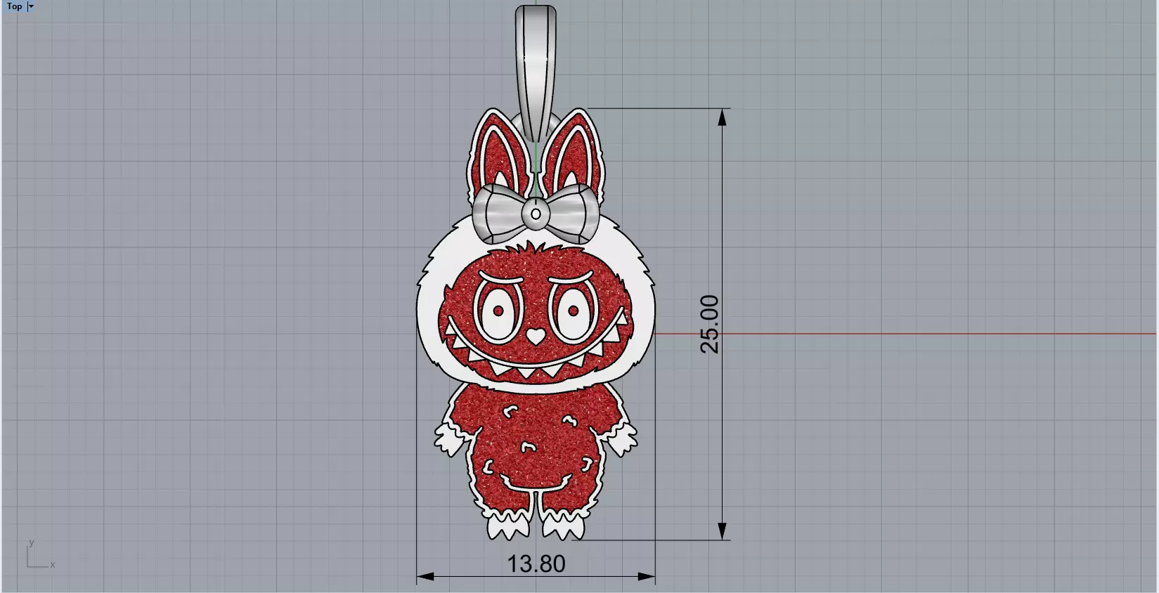 labubu pendant model 1405 3D print model_5