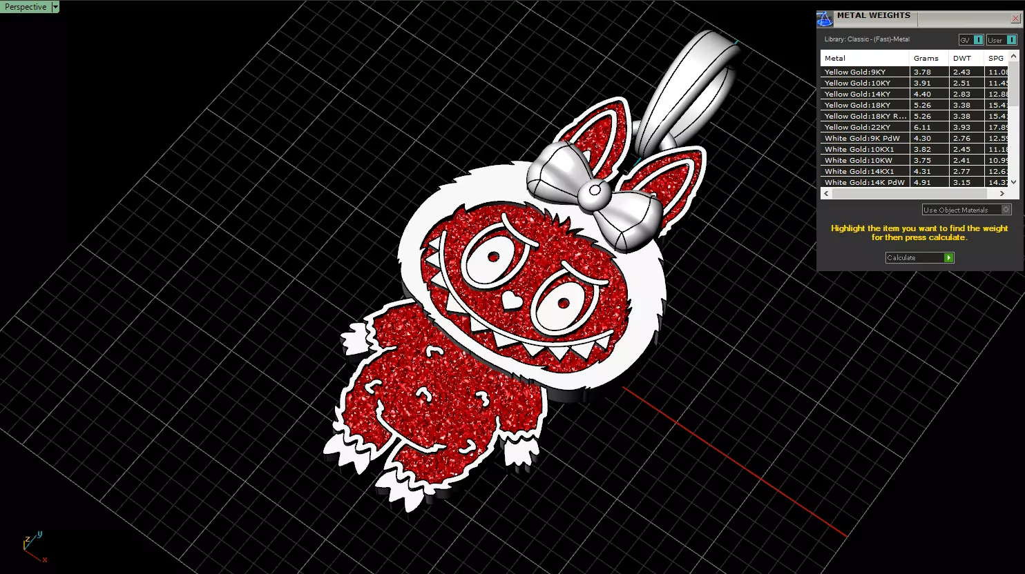 labubu pendant model 1405 3D print model_4