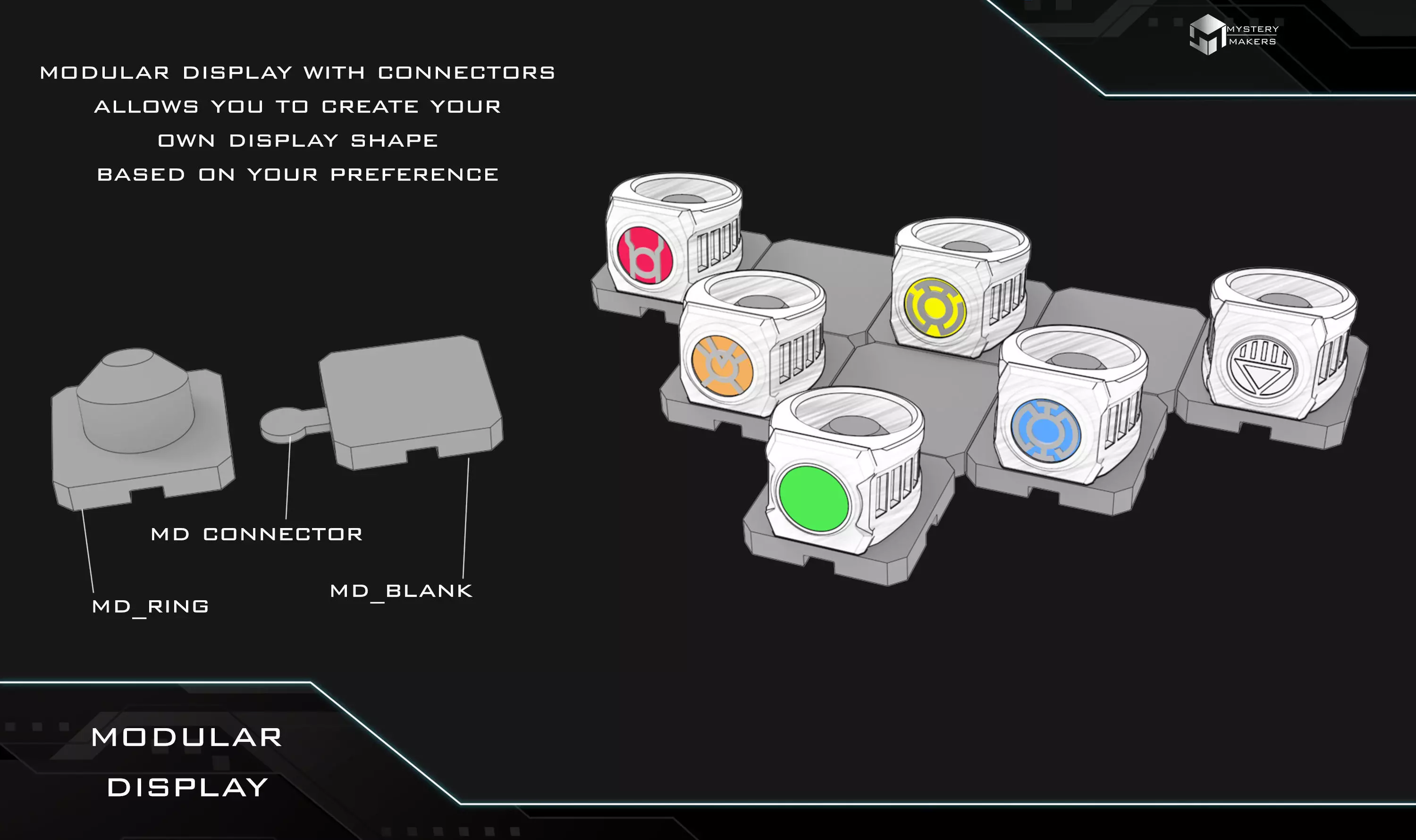 Green Lantern ring with levitating stand 3D print model_5