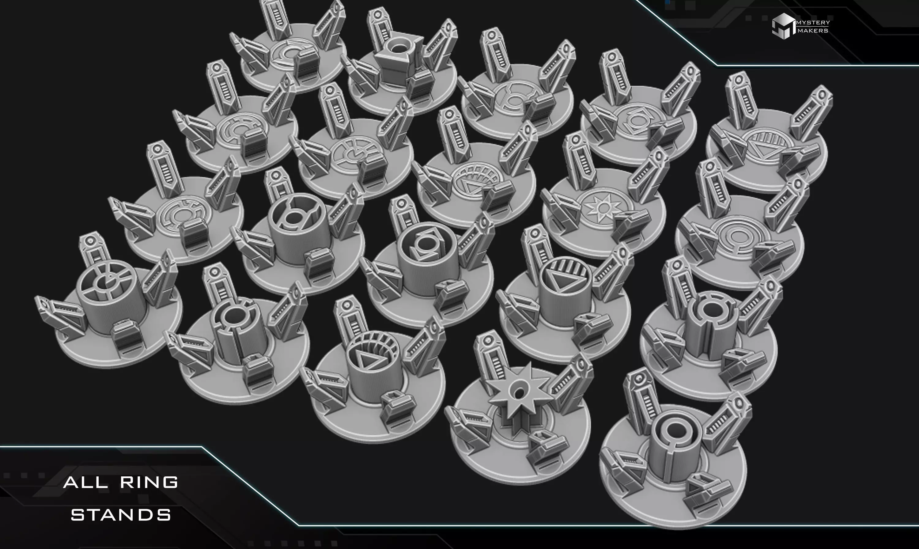 Green Lantern ring with levitating stand 3D print model_4