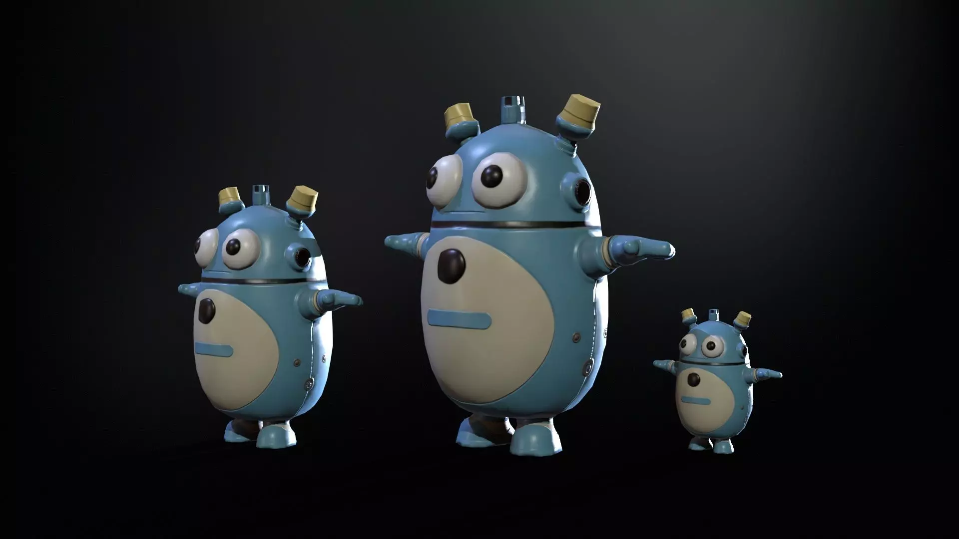 Minirobotic3Pack2 Low-poly 3D model_2