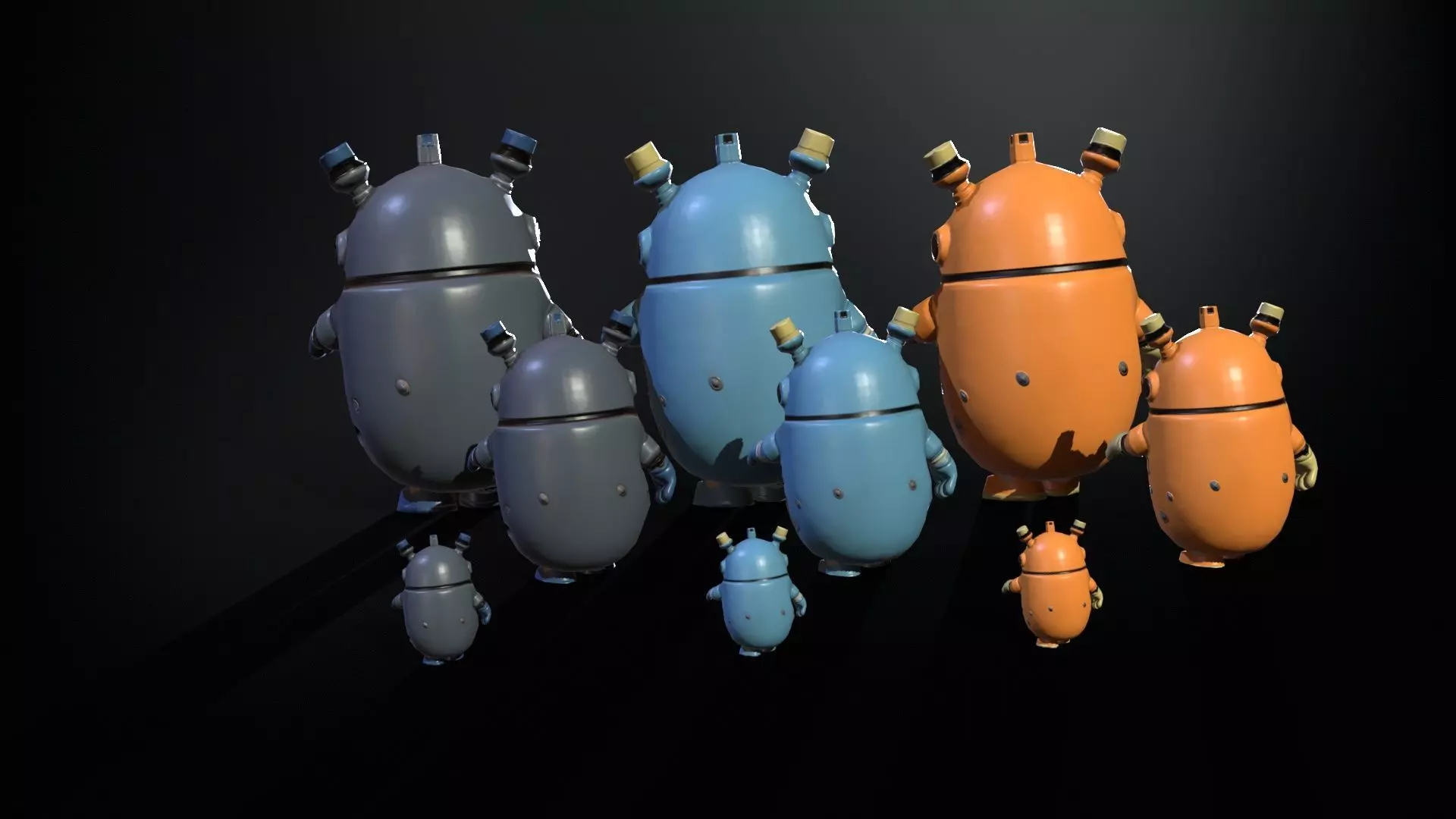 Minirobotic3Pack2 Low-poly 3D model_10