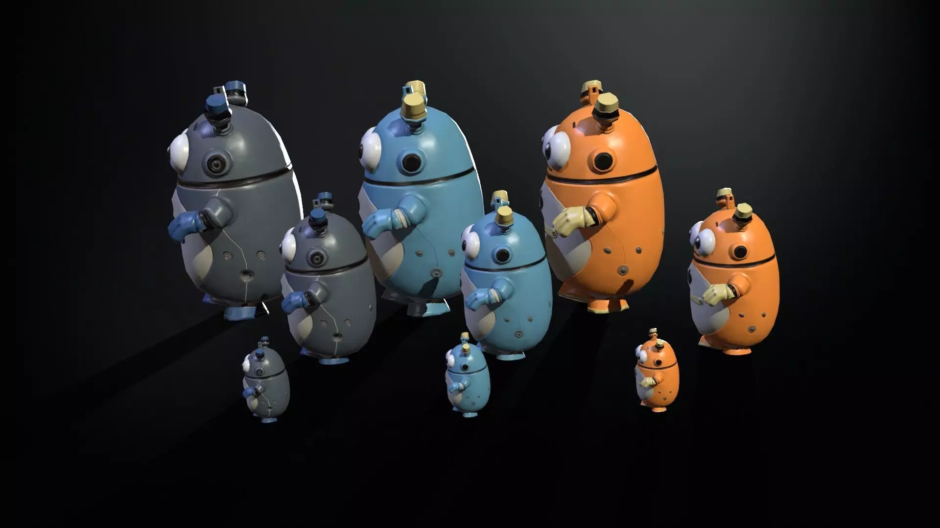 Minirobotic3Pack2 Low-poly 3D model_11