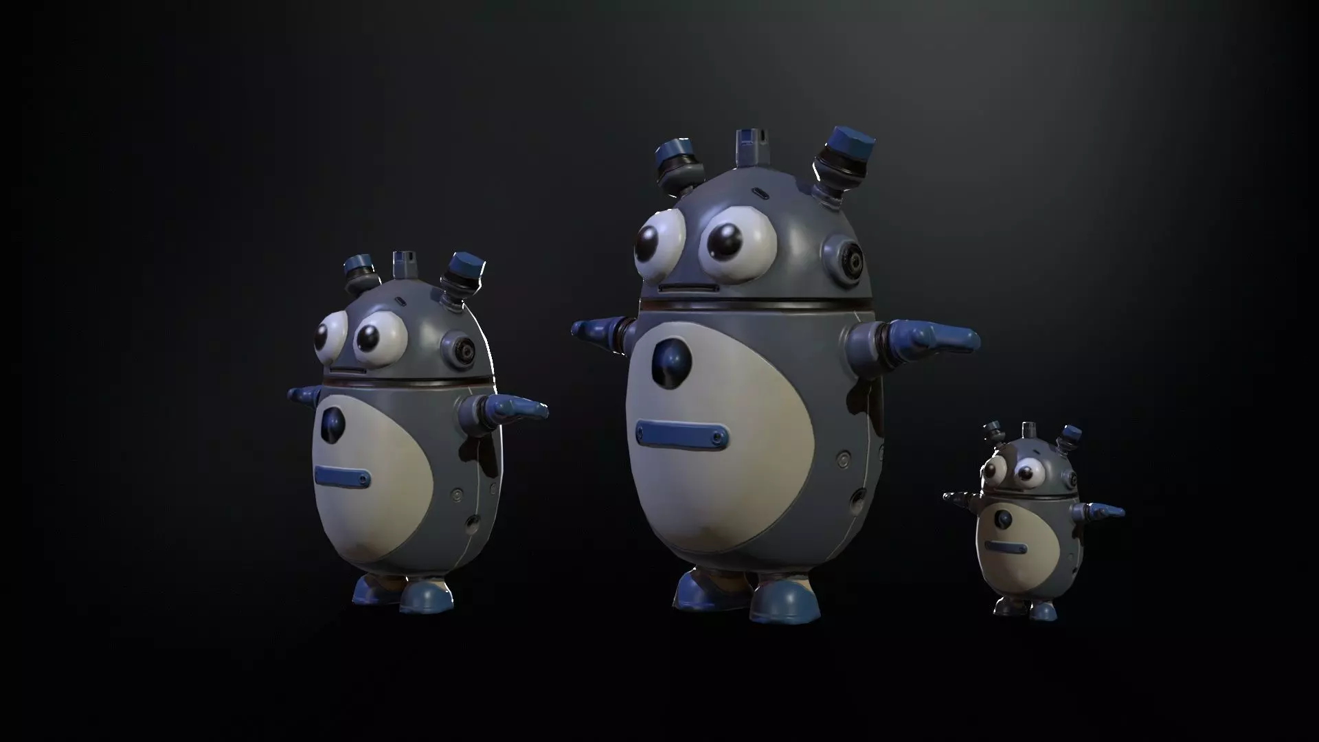 Minirobotic3Pack2 Low-poly 3D model_9