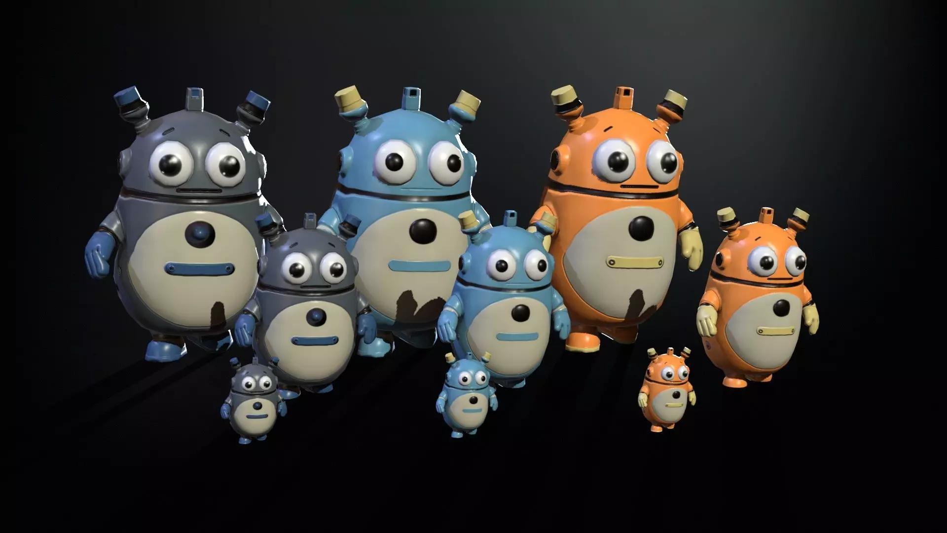 Minirobotic3Pack2 Low-poly 3D model_12