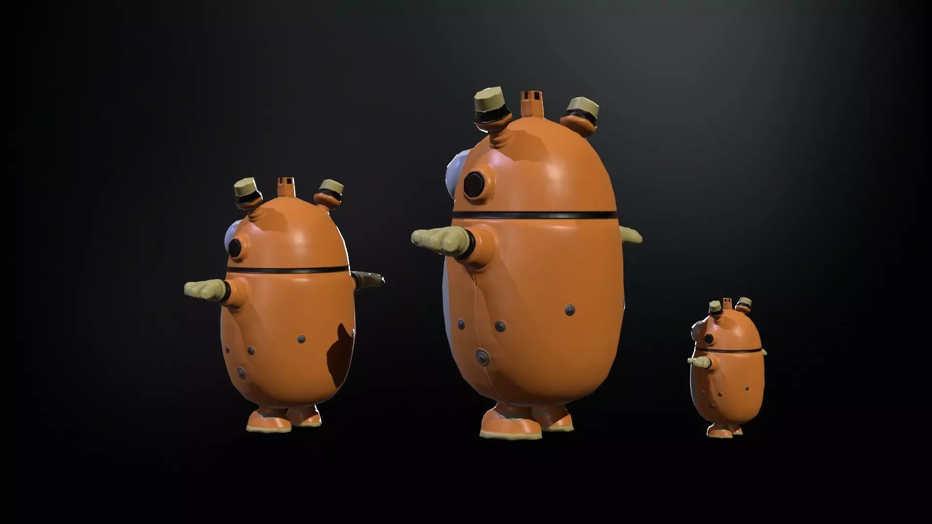 Minirobotic3Pack2 Low-poly 3D model_6