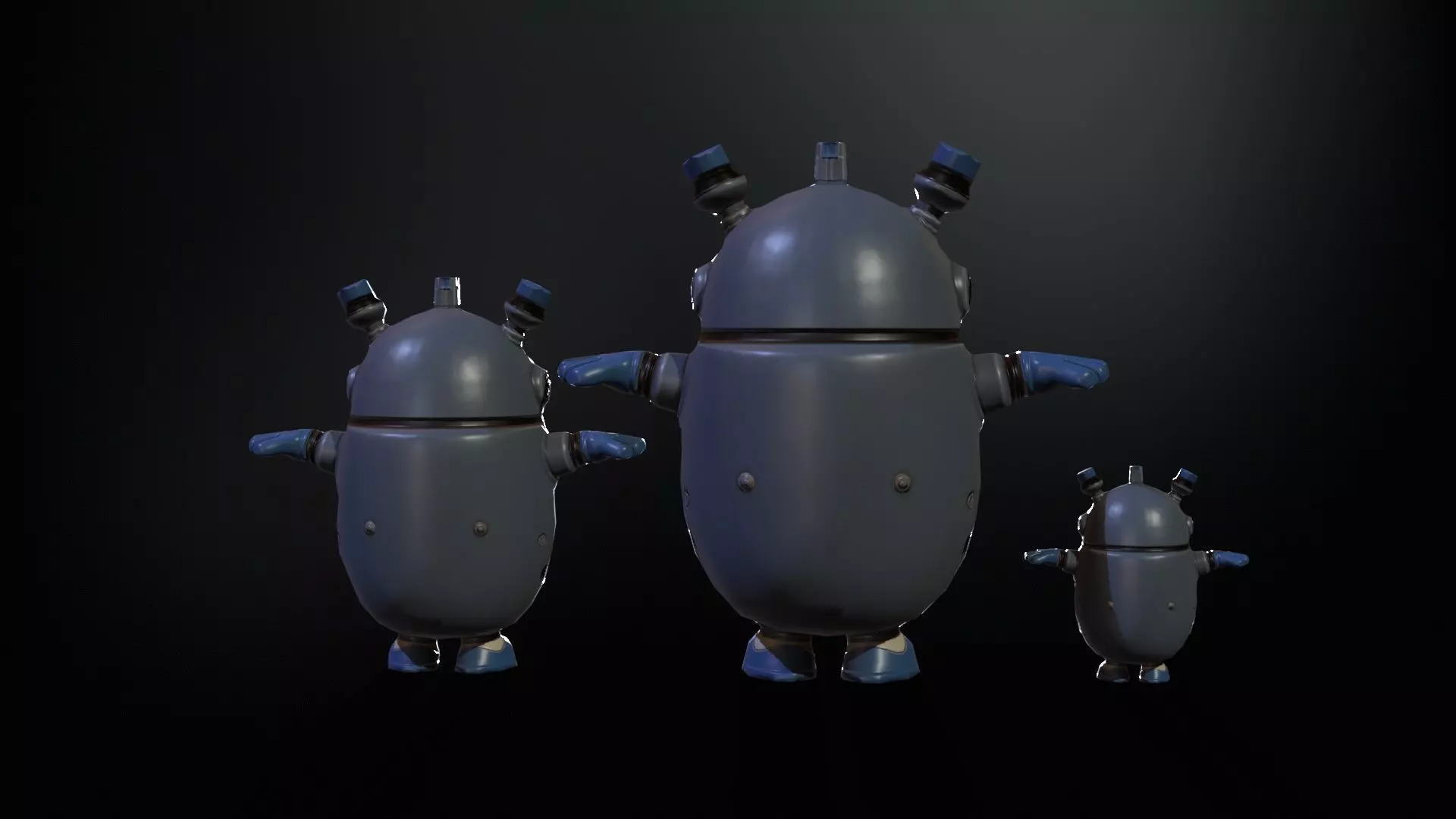 Minirobotic3Pack2 Low-poly 3D model_8