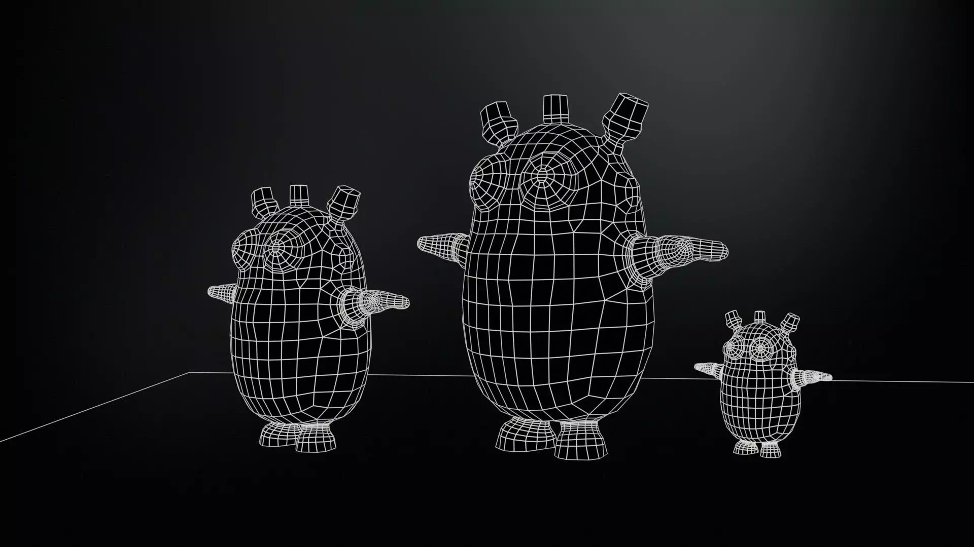 Minirobotic3Pack2 Low-poly 3D model_5