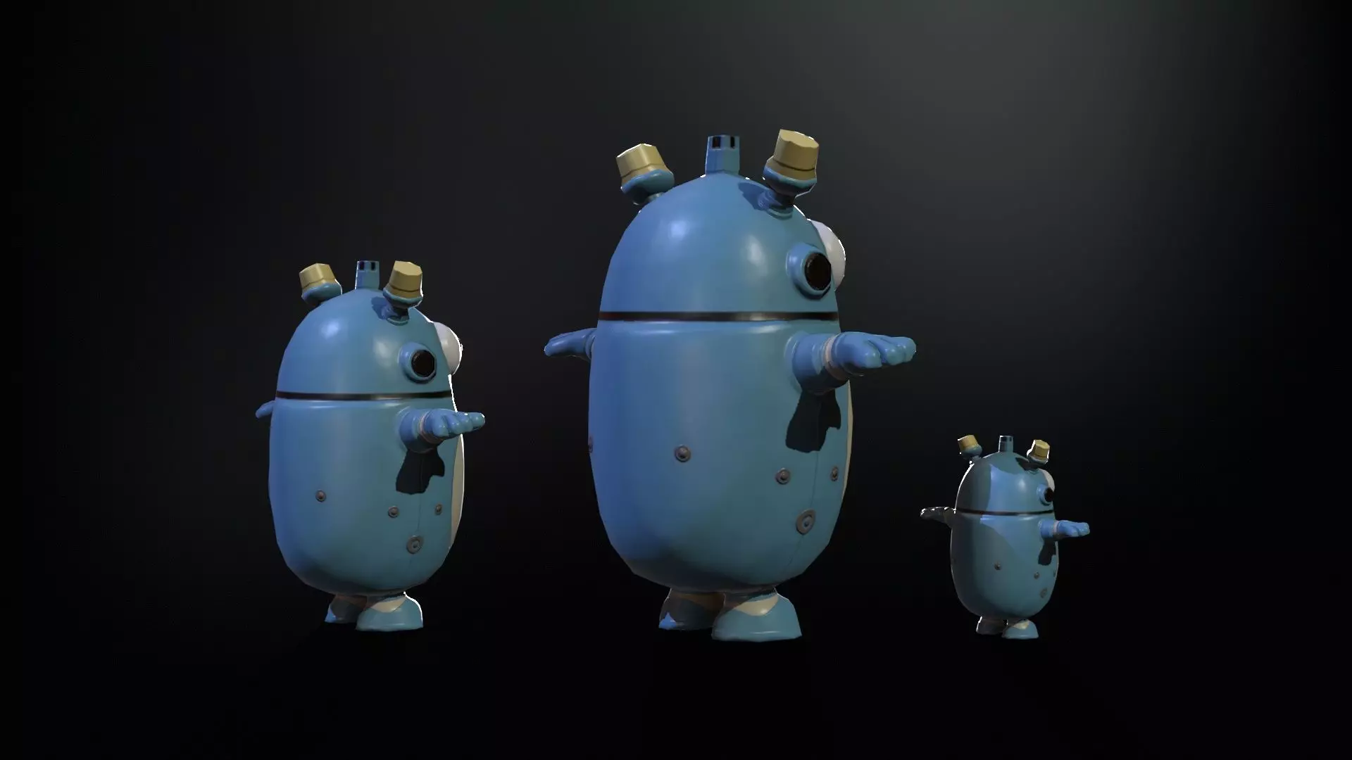 Minirobotic3Pack2 Low-poly 3D model_3