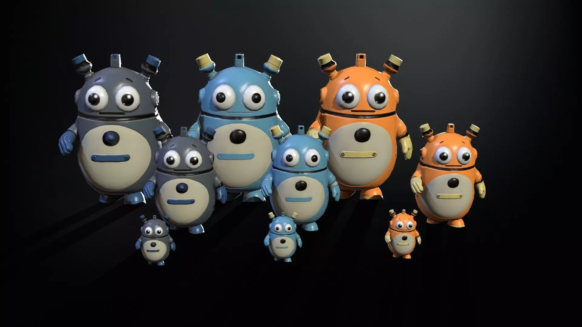 Minirobotic3Pack2 Low-poly 3D model_13