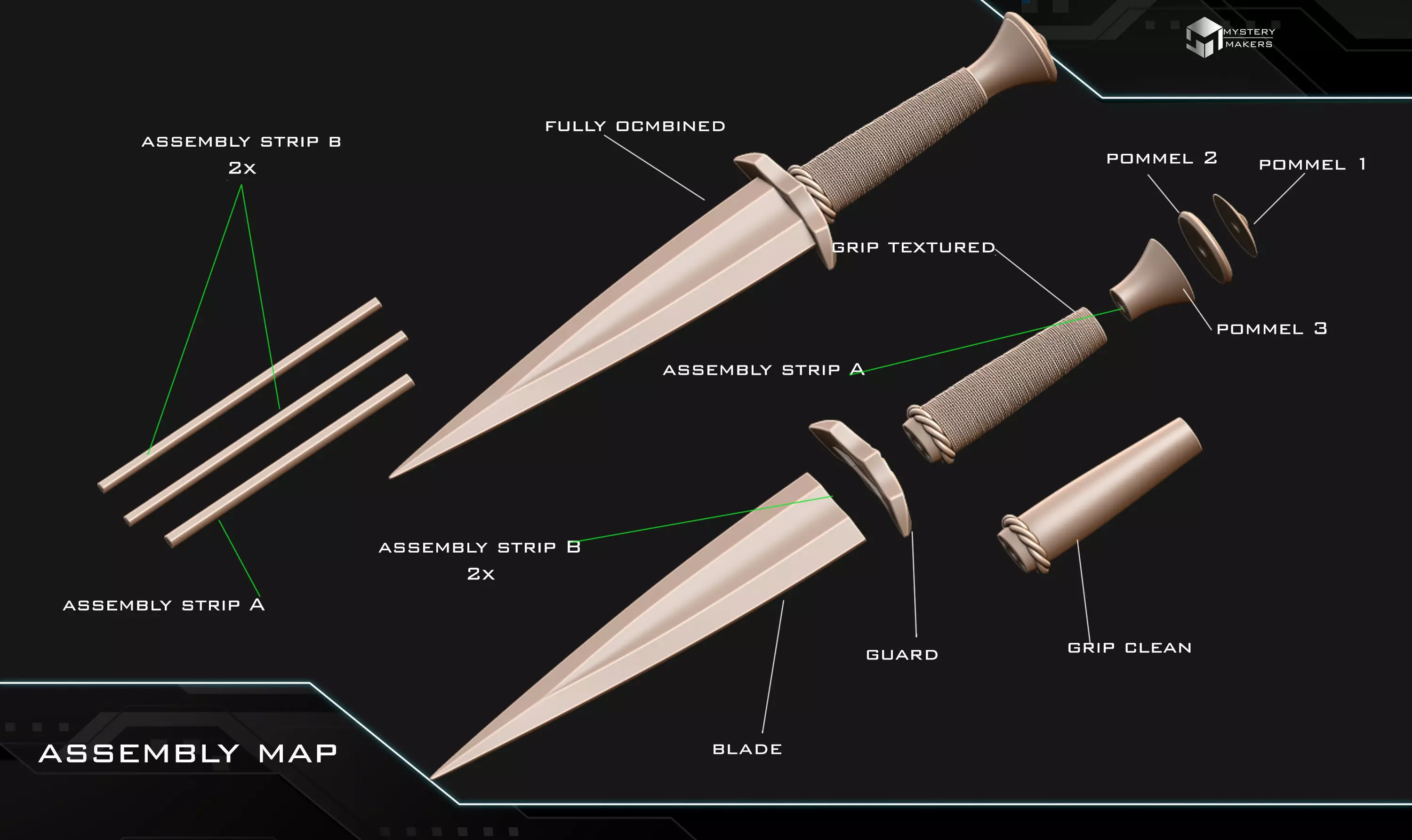 Boromir dagger 3D print model_1